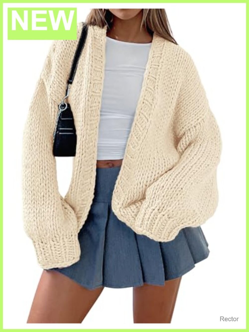 Women's Open Front Chunky Knit Cardigan Long Sleeve Shawl Collar Sweater